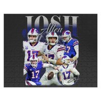 Vintage 90s Graphic Style Josh Allen Jigsaw Puzzles, Josh Allen Jigsaw Puzzles