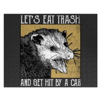 Lets Eat Trash Get Hit By A Car Opossum Vintage Jigsaw Puzzles