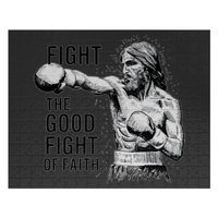 Fight The Good Fight Of Faith Vintage Boxer For A Jigsaw Puzzles