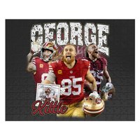 Vintage 90s Graphic Style George Kittle Jigsaw Puzzles, San Francisco Football