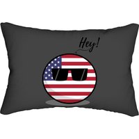 Usaball Countryball Says Hey! Lumbar Pillows