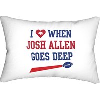 I Love When Josh Allen Goes Deep - Unisex Heavy Lumbar Pillows