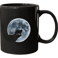 Black Cat Paws Siberian Cat Halloween Costume Moon Silhouette 191 Mugs