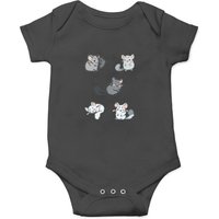 Chinchilla-cute Grey And Blue Cartoon Animal Pattern Onesies