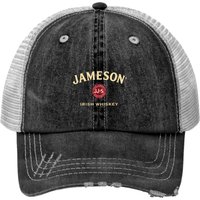 Fashion Mens Jameson Irish Whiskey Logo Generic Black Print Trucker Hat