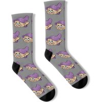 Dopey Face With Glitter Hat Socks, Seven Dwarf Socks, Dopey Dwarf Socks