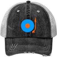 Blue Orange Vinyl Record Turntable Trucker Hats