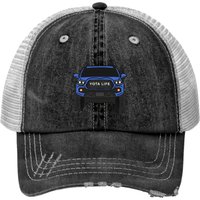 Blue Toyotaa Tacoma Print Trucker Hats