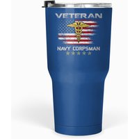 Proud Veteran Navy Corpsman American Flag Us Navy Tumblers 30 Oz