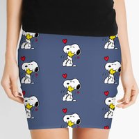 Snoopy Hug Woodstock Valentine’s Day Women's Mini Skirts