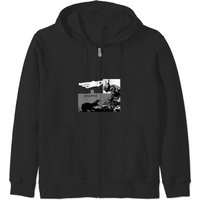Chappie (black And Whitewith Title) Premium Zip Hoodies