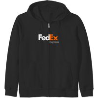Fedex Express White Orange Zip Hoodies, Delivery Driver Zip Hoodies