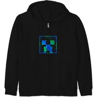 Minecraft Creeper Tie Dye Big Face Zip Hoodies