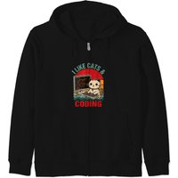 Coder Programmer Cat Lover Cat Dad I Like Cats Coding Zip Hoodies