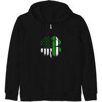 Us American Flag With Shamrocks For St Patricks Day Vintage Zip Hoodies