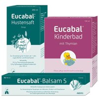 Set Eucabal® Balsam S + Eucabal®-Hustensaft + Eucabal® Kinderbad mit Thymian Set Eucabal® Balsam S + Eucabal®-Hustensaft + Eucabal® Kinderbad mit Thymian