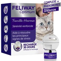 Feliway Optimum - Anti-stress pour chat - Complexe de phéromones apaisantes pour une sérénité renforcée - kit complet 30 jours