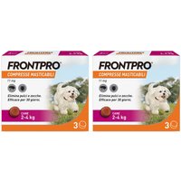 FRONTPRO 2x3 Compresse Masticabili, Antiparassitario Per Cani (2-4Kg) Contro Pulci E Zecche