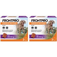 FRONTPRO 2x3 Compresse Masticabili, Antiparassitario Per Cani (25-50Kg) Contro Pulci E Zecche