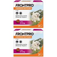 FRONTPRO x3 Compresse Masticabili, Antiparassitario Per Cani (2-4Kg) Contro Pulci E Zecche
