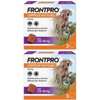 FRONTPRO x3 Compresse Masticabili, Antiparassitario Per Cani (25-50Kg) Contro Pulci E Zecche