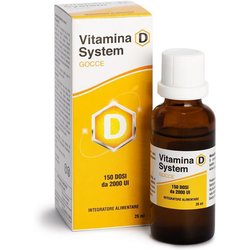 System, Vitamina D Gocce, Integratore Alimentare Utile per Proteggere il Nostro Organismo, Integratore Difese Immunitarie, Confezione con 150 dosi da 2000 UI, 60g