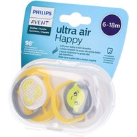 Avent Ultra Air Ciuccio Ortodontico 6-18 Mesi Neutro/Limoni