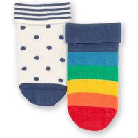 Kite - Baby Organic Cotton Rainbow Dot Socks - 2-Pack - Newborn-2y