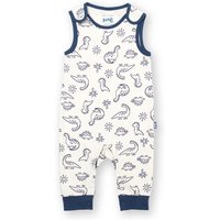 Kite - Baby Organic Cotton Dino Earth Dungarees Cream - Newborn-2y