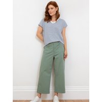 Kite - Womens Organic Cotton Evershot Wide Leg Twill Crops Sage Green - Sizes 6-20