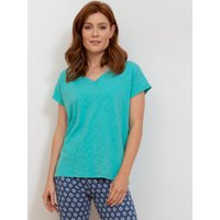 Kite - Womens Organic Cotton Coombe Slub Jersey Top Duck Egg Blue - Sizes 6-20