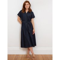 Kite - Womens Organic Cotton Lillington Denim Dress Navy - Midi - Sizes 6-20