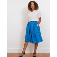 Kite - Womens Organic Cotton Chedington Broderie Skirt Blue - XS-XL