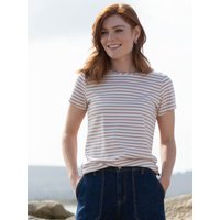 Kite - Womens Organic Cotton Tarrant Jersey Top Buff Stripe Beige - Sizes 6-20