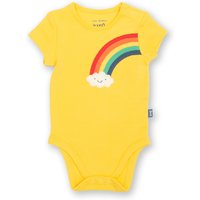 Kite - Baby Organic Cotton Vest - Happy Rainbow Bodysuit Yellow - Short Sleeve - Newborn-2y