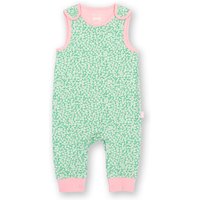 Kite - Baby Girls Organic Cotton Dinky Ditsy Dungarees Mint Green - Sleeveless - Newborn-2y