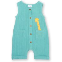 Kite - Baby Organic Cotton Hello Giraffe Dungarees Blue - Appliqué - Newborn-2y