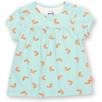 Kite - Girls Organic Cotton Top - Little Shrimp Tunic Blue - Short Sleeve - 3m-6y