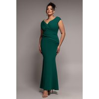 Bardot Pleated Maxi Dress Emerald Green