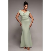 Bardot Pleated Maxi Dress Sage Green