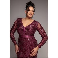 Embroidered Sequin & Mesh Maxi Dress