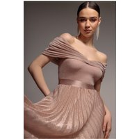 Bardot Pleated Skirt Maxi Dress