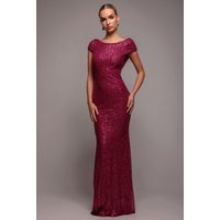 Cowl Back Sequin Maxi