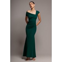 One Shoulder Evening Maxi Dress Emerald Green