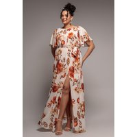 Wrap Back Flutter Sleeve Maxi