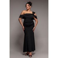One Shoulder Satin Band Maxi Dress