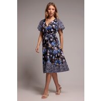 Flutter Sleeve Printed Midi Dress Print