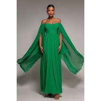 Chiffon Off Shoulder Maxi Cape Sleeves