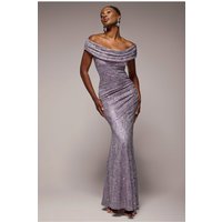 Cowl Neck Sequin Lace Maxi Dress Dusky