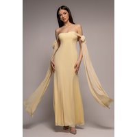 Multiway Cape Chiffon Sweetheart Maxi Dress Butter